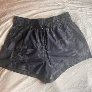Rachel Zoe Black Floral Athletic Shorts
